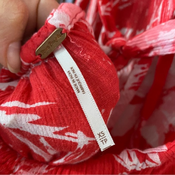 Free People Floral Red Maxi Dress with Slit Size XS - Picture 12 of 15